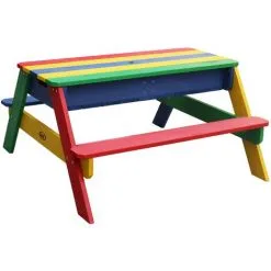 AXI Nick Table Sable Et Eau / Table Pique Nique Multicouleur | Table D'eau Avec Couvercle, Boîtes De Rangement & Parasol | Table De Jeu Enfant à Eau Pour Le Jardin - Bleu -Axi Soldes Boutique 18396643 4