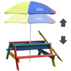 AXI Nick Table Sable Et Eau / Table Pique Nique Multicouleur | Table D'eau Avec Couvercle, Boîtes De Rangement & Parasol | Table De Jeu Enfant à Eau Pour Le Jardin - Bleu -Axi Soldes Boutique 18396643 5