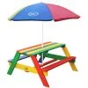 AXI Nick Table Pique Nique Avec Parasol Multicouleur | Table De Jeu Enfant Pour Le Jardin - Bleu