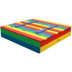 AXI Ella Bac à Sable Enfant Multicouleur | Bac à Sable Pour Enfants En Bois FSC Avec Couvercle & Banc | 100 X 95 Cm - Bleu -Axi Soldes Boutique 18396661 4