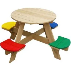 AXI UFO Table De Pique Nique Ronde Pour Enfants En Bois | Table Ronde Enfant Pour Le Jardin Multicouleur Avec 4 Sièges - Marron 7 AXI UFO Table De Pique Nique Ronde Pour Enfants En Bois | Table Ronde Enfant Pour Le Jardin Multicouleur Avec 4 Sièges - Marron -Axi Soldes Boutique 18396663 3