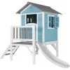 AXI Maison Enfant Beach Lodge XL En Bleu Avec Toboggan En Blanc | Maison De Jeux En Bois FFC Pour Les Enfants | Maisonnette / Cabane De Jeu Pour Le Jardin - Bleu