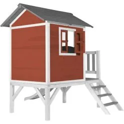 AXI Maison Enfant Beach Lodge XL En Rouge Avec Toboggan En Blanc | Maison De Jeux En Bois FFC Pour Les Enfants | Maisonnette / Cabane De Jeu Pour Le Jardin - Rouge -Axi Soldes Boutique 18396674 4