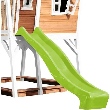 AXI Max Maison Enfant Avec Bac à Sable & Toboggan Vert Clair | Aire De Jeux Pour L'extérieur En Marron & Blanc | Maisonnette / Cabane De Jeu En Bois FSC - Marron 4 AXI Max Maison Enfant Avec Bac à Sable & Toboggan Vert Clair | Aire De Jeux Pour L'extérieur En Marron & Blanc | Maisonnette / Cabane De Jeu En Bois FSC - Marron – Image 4