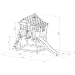 AXI Max Maison Enfant Avec Bac à Sable & Toboggan Vert Clair | Aire De Jeux Pour L'extérieur En Marron & Blanc | Maisonnette / Cabane De Jeu En Bois FSC - Marron 9 AXI Max Maison Enfant Avec Bac à Sable & Toboggan Vert Clair | Aire De Jeux Pour L'extérieur En Marron & Blanc | Maisonnette / Cabane De Jeu En Bois FSC - Marron -Axi Soldes Boutique 18495896 5