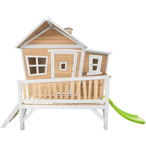 AXI Emma Maison Enfant Avec Toboggan Vert Clair | Aire De Jeux Pour L'extérieur En Marron & Blanc | Maisonnette / Cabane De Jeu En Bois FSC - Marron 1 AXI Emma Maison Enfant Avec Toboggan Vert Clair | Aire De Jeux Pour L'extérieur En Marron & Blanc | Maisonnette / Cabane De Jeu En Bois FSC - Marron