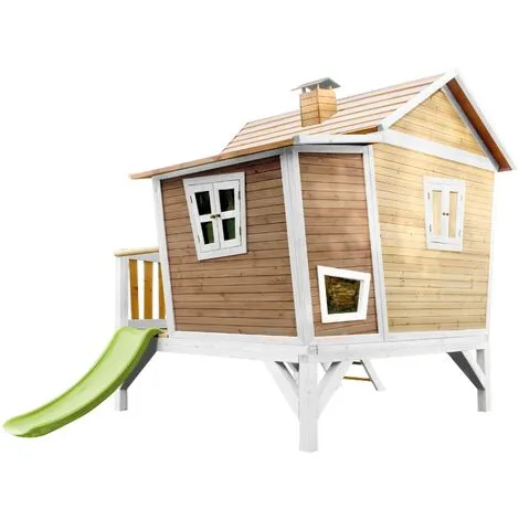 AXI Emma Maison Enfant Avec Toboggan Vert Clair | Aire De Jeux Pour L'extérieur En Marron & Blanc | Maisonnette / Cabane De Jeu En Bois FSC - Marron 5 AXI Emma Maison Enfant Avec Toboggan Vert Clair | Aire De Jeux Pour L'extérieur En Marron & Blanc | Maisonnette / Cabane De Jeu En Bois FSC - Marron – Image 5