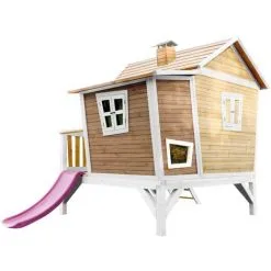 AXI Emma Maison Enfant Avec Toboggan Violet | Aire De Jeux Pour L'extérieur En Marron & Blanc | Maisonnette / Cabane De Jeu En Bois FSC - Marron 9 AXI Emma Maison Enfant Avec Toboggan Violet | Aire De Jeux Pour L'extérieur En Marron & Blanc | Maisonnette / Cabane De Jeu En Bois FSC - Marron -Axi Soldes Boutique 18723188 5