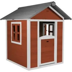 AXI Maison Enfant Beach Lodge En Rouge | Maison De Jeux En Bois FFC Pour Les Enfants | Maisonnette / Cabane De Jeu Pour Le Jardin - Rouge