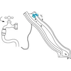 AXI Sky230 Toboggan à Eau En Bleu - 228 Cm | Élément Complémentaire Pour Aire De Jeux / Maison De Jeu Enfant | Toboggan Pour Hauteur De Estrade 120 Cm - Bleu -Axi Soldes Boutique 30328981 4