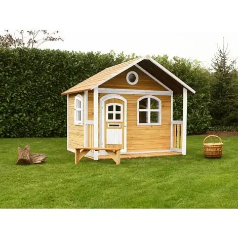 AXI Milan Maison Enfant En Bois FSC | Maison De Jeux Pour L'extérieur / Jardin En Marron & Blanc | Maisonnette / Cabane De Jeu Avec Des Fenêtres - Marron 4 AXI Milan Maison Enfant En Bois FSC | Maison De Jeux Pour L'extérieur / Jardin En Marron & Blanc | Maisonnette / Cabane De Jeu Avec Des Fenêtres - Marron – Image 4