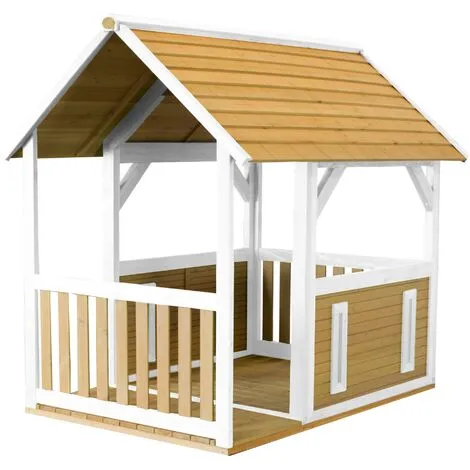 AXI Forest Maison Enfant En Bois FSC | Maison De Jeux Pour L'extérieur / Jardin En Marron & Blanc | Maisonnette / Cabane De Jeu Avec Véranda - Marron 1 AXI Forest Maison Enfant En Bois FSC | Maison De Jeux Pour L'extérieur / Jardin En Marron & Blanc | Maisonnette / Cabane De Jeu Avec Véranda - Marron