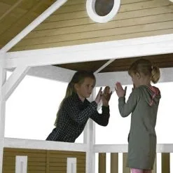 AXI Zazou Maison Enfant En Bois FSC | Maison De Jeux Pour L'extérieur / Jardin En Marron & Blanc | Maisonnette / Cabane De Jeu Avec Véranda & Table Picnic - Marron -Axi Soldes Boutique 30328986 5