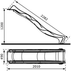 AXI Sky230 Toboggan à Eau En Gris - 228 Cm | Élément Complémentaire Pour Aire De Jeux / Maison De Jeu Enfant | Toboggan Pour Hauteur De Estrade 120 Cm - Gris -Axi Soldes Boutique 30328987 3