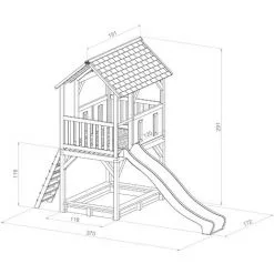 AXI Pumba Maison Enfant Avec Bac à Sable & Toboggan Gris | Aire De Jeux Pour L'extérieur En Marron & Blanc | Maisonnette / Cabane De Jeu En Bois FSC - Marron 9 AXI Pumba Maison Enfant Avec Bac à Sable & Toboggan Gris | Aire De Jeux Pour L'extérieur En Marron & Blanc | Maisonnette / Cabane De Jeu En Bois FSC - Marron -Axi Soldes Boutique 30353719 5