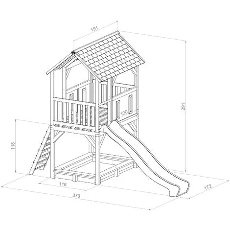 AXI Pumba Maison Enfant Avec Bac à Sable & Toboggan Gris | Aire De Jeux Pour L'extérieur En Marron & Blanc | Maisonnette / Cabane De Jeu En Bois FSC - Marron 5 AXI Pumba Maison Enfant Avec Bac à Sable & Toboggan Gris | Aire De Jeux Pour L'extérieur En Marron & Blanc | Maisonnette / Cabane De Jeu En Bois FSC - Marron – Image 5