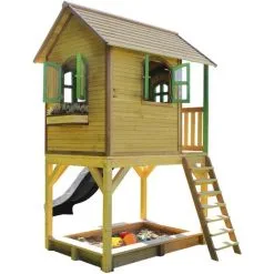 AXI Sarah Maison Enfant Avec Bac à Sable & Toboggan Gris | Aire De Jeux Pour L'extérieur En Marron & Vert | Maisonnette / Cabane De Jeu En Bois FSC - Marron 8 AXI Sarah Maison Enfant Avec Bac à Sable & Toboggan Gris | Aire De Jeux Pour L'extérieur En Marron & Vert | Maisonnette / Cabane De Jeu En Bois FSC - Marron -Axi Soldes Boutique 30353750 4