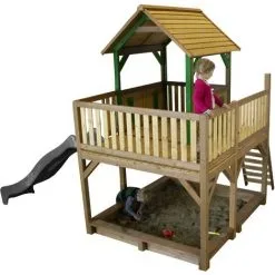 AXI Atka Maison Enfant Avec Bac à Sable & Toboggan Gris | Aire De Jeux Pour L'extérieur En Marron & Vert | Maisonnette / Cabane De Jeu En Bois FSC - Marron 7 AXI Atka Maison Enfant Avec Bac à Sable & Toboggan Gris | Aire De Jeux Pour L'extérieur En Marron & Vert | Maisonnette / Cabane De Jeu En Bois FSC - Marron -Axi Soldes Boutique 30353791 3