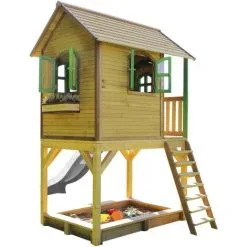 AXI Sarah Maison Enfant Avec Bac à Sable & Toboggan Blanc | Aire De Jeux Pour L'extérieur En Marron & Vert | Maisonnette / Cabane De Jeu En Bois FSC - Marron 8 AXI Sarah Maison Enfant Avec Bac à Sable & Toboggan Blanc | Aire De Jeux Pour L'extérieur En Marron & Vert | Maisonnette / Cabane De Jeu En Bois FSC - Marron -Axi Soldes Boutique 30353816 4