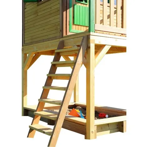 AXI Sarah Maison Enfant Avec Bac à Sable & Toboggan Blanc | Aire De Jeux Pour L'extérieur En Marron & Vert | Maisonnette / Cabane De Jeu En Bois FSC - Marron 5 AXI Sarah Maison Enfant Avec Bac à Sable & Toboggan Blanc | Aire De Jeux Pour L'extérieur En Marron & Vert | Maisonnette / Cabane De Jeu En Bois FSC - Marron – Image 5
