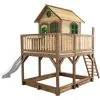 AXI Liam Maison Enfant Avec Bac à Sable & Toboggan Blanc | Aire De Jeux Pour L'extérieur En Marron & Vert | Maisonnette / Cabane De Jeu En Bois FSC - Marron