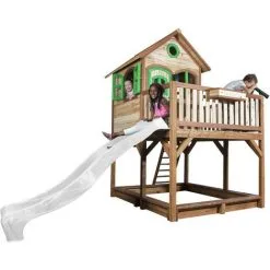 AXI Liam Maison Enfant Avec Bac à Sable & Toboggan Blanc | Aire De Jeux Pour L'extérieur En Marron & Vert | Maisonnette / Cabane De Jeu En Bois FSC - Marron 9 AXI Liam Maison Enfant Avec Bac à Sable & Toboggan Blanc | Aire De Jeux Pour L'extérieur En Marron & Vert | Maisonnette / Cabane De Jeu En Bois FSC - Marron -Axi Soldes Boutique 30353822 5