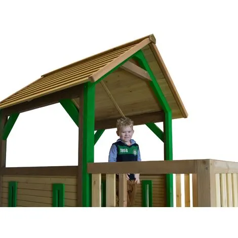 AXI Atka Maison Enfant Avec Bac à Sable & Toboggan Blanc | Aire De Jeux Pour L'extérieur En Marron & Vert | Maisonnette / Cabane De Jeu En Bois FSC - Marron 4 AXI Atka Maison Enfant Avec Bac à Sable & Toboggan Blanc | Aire De Jeux Pour L'extérieur En Marron & Vert | Maisonnette / Cabane De Jeu En Bois FSC - Marron – Image 4
