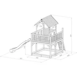 AXI Atka Maison Enfant Avec Bac à Sable & Toboggan Blanc | Aire De Jeux Pour L'extérieur En Marron & Vert | Maisonnette / Cabane De Jeu En Bois FSC - Marron 9 AXI Atka Maison Enfant Avec Bac à Sable & Toboggan Blanc | Aire De Jeux Pour L'extérieur En Marron & Vert | Maisonnette / Cabane De Jeu En Bois FSC - Marron -Axi Soldes Boutique 30353840 5