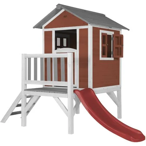 AXI Maison Enfant Beach Lodge XL En Rouge Avec Toboggan En Rouge | Maison De Jeux En Bois FFC Pour Les Enfants | Maisonnette / Cabane De Jeu Pour Le Jardin - Rouge 1 AXI Maison Enfant Beach Lodge XL En Rouge Avec Toboggan En Rouge | Maison De Jeux En Bois FFC Pour Les Enfants | Maisonnette / Cabane De Jeu Pour Le Jardin - Rouge