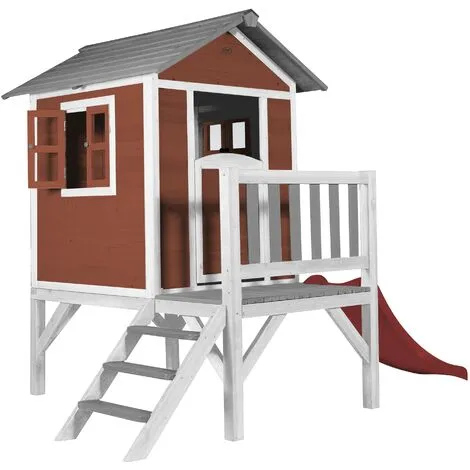 AXI Maison Enfant Beach Lodge XL En Rouge Avec Toboggan En Rouge | Maison De Jeux En Bois FFC Pour Les Enfants | Maisonnette / Cabane De Jeu Pour Le Jardin - Rouge 2 AXI Maison Enfant Beach Lodge XL En Rouge Avec Toboggan En Rouge | Maison De Jeux En Bois FFC Pour Les Enfants | Maisonnette / Cabane De Jeu Pour Le Jardin - Rouge – Image 2
