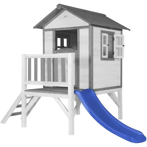 AXI Maison Enfant Beach Lodge XL En Blanc Avec Toboggan En Bleu | Maison De Jeux En Bois FFC Pour Les Enfants | Maisonnette / Cabane De Jeu Pour Le Jardin - Blanc 1 AXI Maison Enfant Beach Lodge XL En Blanc Avec Toboggan En Bleu | Maison De Jeux En Bois FFC Pour Les Enfants | Maisonnette / Cabane De Jeu Pour Le Jardin - Blanc
