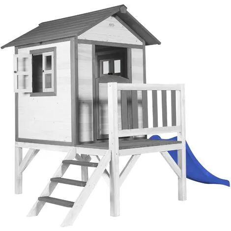 AXI Maison Enfant Beach Lodge XL En Blanc Avec Toboggan En Bleu | Maison De Jeux En Bois FFC Pour Les Enfants | Maisonnette / Cabane De Jeu Pour Le Jardin - Blanc 2 AXI Maison Enfant Beach Lodge XL En Blanc Avec Toboggan En Bleu | Maison De Jeux En Bois FFC Pour Les Enfants | Maisonnette / Cabane De Jeu Pour Le Jardin - Blanc – Image 2