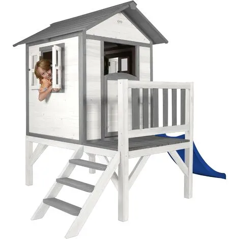 AXI Maison Enfant Beach Lodge XL En Blanc Avec Toboggan En Bleu | Maison De Jeux En Bois FFC Pour Les Enfants | Maisonnette / Cabane De Jeu Pour Le Jardin - Blanc 4 AXI Maison Enfant Beach Lodge XL En Blanc Avec Toboggan En Bleu | Maison De Jeux En Bois FFC Pour Les Enfants | Maisonnette / Cabane De Jeu Pour Le Jardin - Blanc – Image 4