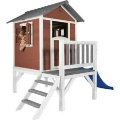 AXI Maison Enfant Beach Lodge XL En Rouge Avec Toboggan En Bleu | Maison De Jeux En Bois FFC Pour Les Enfants | Maisonnette / Cabane De Jeu Pour Le Jardin - Rouge 9 AXI Maison Enfant Beach Lodge XL En Rouge Avec Toboggan En Bleu | Maison De Jeux En Bois FFC Pour Les Enfants | Maisonnette / Cabane De Jeu Pour Le Jardin - Rouge -Axi Soldes Boutique 30353882 5