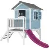 AXI Maison Enfant Beach Lodge XL En Bleu Avec Toboggan En Violet | Maison De Jeux En Bois FFC Pour Les Enfants | Maisonnette / Cabane De Jeu Pour Le Jardin - Bleu