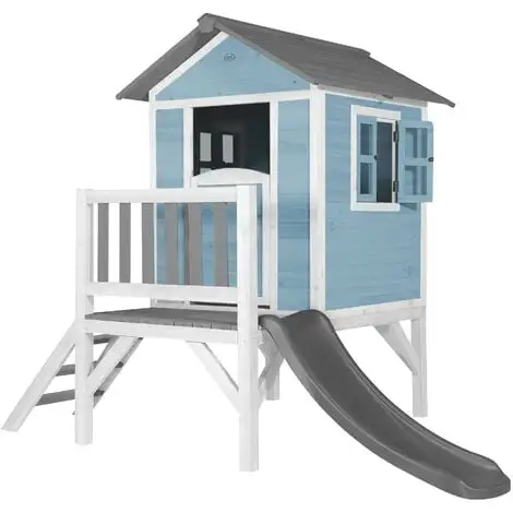 AXI Maison Enfant Beach Lodge XL En Bleu Avec Toboggan En Gris | Maison De Jeux En Bois FFC Pour Les Enfants | Maisonnette / Cabane De Jeu Pour Le Jardin - Bleu 1 AXI Maison Enfant Beach Lodge XL En Bleu Avec Toboggan En Gris | Maison De Jeux En Bois FFC Pour Les Enfants | Maisonnette / Cabane De Jeu Pour Le Jardin - Bleu