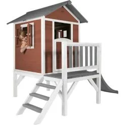 AXI Maison Enfant Beach Lodge XL En Rouge Avec Toboggan En Gris | Maison De Jeux En Bois FFC Pour Les Enfants | Maisonnette / Cabane De Jeu Pour Le Jardin - Rouge 9 AXI Maison Enfant Beach Lodge XL En Rouge Avec Toboggan En Gris | Maison De Jeux En Bois FFC Pour Les Enfants | Maisonnette / Cabane De Jeu Pour Le Jardin - Rouge -Axi Soldes Boutique 30353955 5