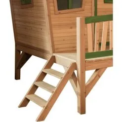 AXI Emma Maison Enfant Avec Toboggan Gris | Aire De Jeux Pour L'extérieur En Marron & Vert | Maisonnette / Cabane De Jeu En Bois FSC - Marron -Axi Soldes Boutique 30403132 4