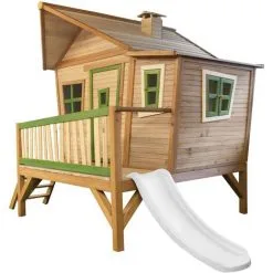 AXI Emma Maison Enfant Avec Toboggan Blanc | Aire De Jeux Pour L'extérieur En Marron & Vert | Maisonnette / Cabane De Jeu En Bois FSC - Marron 7 AXI Emma Maison Enfant Avec Toboggan Blanc | Aire De Jeux Pour L'extérieur En Marron & Vert | Maisonnette / Cabane De Jeu En Bois FSC - Marron -Axi Soldes Boutique 30403134 3