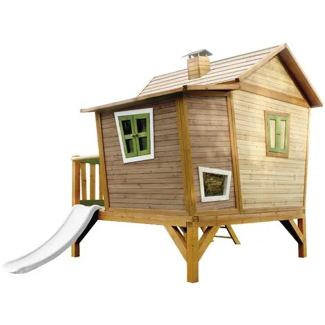 AXI Emma Maison Enfant Avec Toboggan Blanc | Aire De Jeux Pour L'extérieur En Marron & Vert | Maisonnette / Cabane De Jeu En Bois FSC - Marron 4 AXI Emma Maison Enfant Avec Toboggan Blanc | Aire De Jeux Pour L'extérieur En Marron & Vert | Maisonnette / Cabane De Jeu En Bois FSC - Marron – Image 4