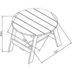 AXI Table De Pique Nique Ronde Pour Enfants En Bois | Table Ronde Enfant Pour Le Jardin En Gris & Blanc Avec 2 Sièges - Gris -Axi Soldes Boutique 32528616 5