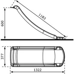 AXI Sky120 Toboggan Gris - 118 Cm | Élément Complémentaire Pour Aire De Jeux / Maison De Jeu Enfant | Toboggan Pour Hauteur De Estrade 60 Cm - Gris -Axi Soldes Boutique 32528649 3
