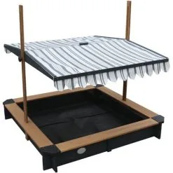 AXI Lily Bac à Sable Enfant En Anthracite / Marron | Bac à Sable Pour Enfants En Bois FSC Avec Couvercle / Toit Ouvrant Pivotant Réglable En Hauteur | 118 X 118 Cm - Gris -Axi Soldes Boutique 32528699 4