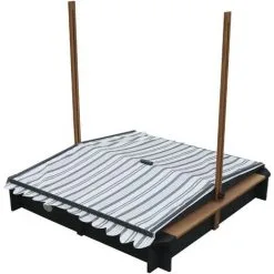 AXI Lily Bac à Sable Enfant En Anthracite / Marron | Bac à Sable Pour Enfants En Bois FSC Avec Couvercle / Toit Ouvrant Pivotant Réglable En Hauteur | 118 X 118 Cm - Gris -Axi Soldes Boutique 32528699 5