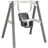 AXI Balançoire Pour Bébé Avec Cadre En Bois Gris & Blanc Pour Le Jardin | Balançoire D'extérieur Pour Les Bébés | Pour Les Enfants à Partir De 9 Mois | Siège De Balançoire En Gris Et Blanc - Gris