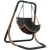 AXI Capri Chaise Suspendue Sur Pied En Bois | Fauteuil / Siège Suspendu Suspendu Avec Support Pour Le Jardin | Balançoire En Noir Pour L'extérieur Pour 1 Personne | Chargement Jusqu'à 150 Kg - Noir