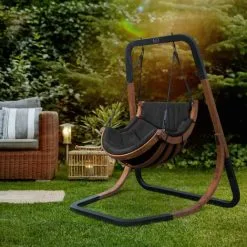 AXI Capri Chaise Suspendue Sur Pied En Bois | Fauteuil / Siège Suspendu Suspendu Avec Support Pour Le Jardin | Balançoire En Noir Pour L'extérieur Pour 1 Personne | Chargement Jusqu'à 150 Kg - Noir -Axi Soldes Boutique 32528750 5