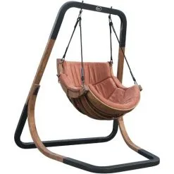AXI Capri Chaise Suspendue Sur Pied En Bois | Fauteuil / Siège Suspendu Suspendu Avec Support Pour Le Jardin | Balançoire En Marron Pour L'extérieur Pour 1 Personne | Chargement Jusqu'à 150 Kg - Marron