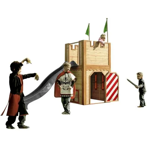 AXI Arthur Maison Enfant Avec Toboggan Gris | Aire De Jeux Pour L'extérieur | Maisonnette / Cabane De Jeu En Bois FSC - Marron 2 AXI Arthur Maison Enfant Avec Toboggan Gris | Aire De Jeux Pour L'extérieur | Maisonnette / Cabane De Jeu En Bois FSC - Marron – Image 2