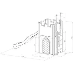 AXI Arthur Maison Enfant Avec Toboggan Blanc | Aire De Jeux Pour L'extérieur | Maisonnette / Cabane De Jeu En Bois FSC - Marron -Axi Soldes Boutique 33045638 5